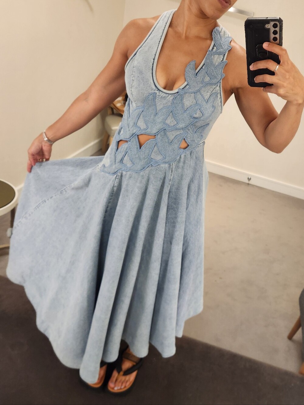 Alchemy Denim Applique Dress Worn Once - Picture 6 of 6
